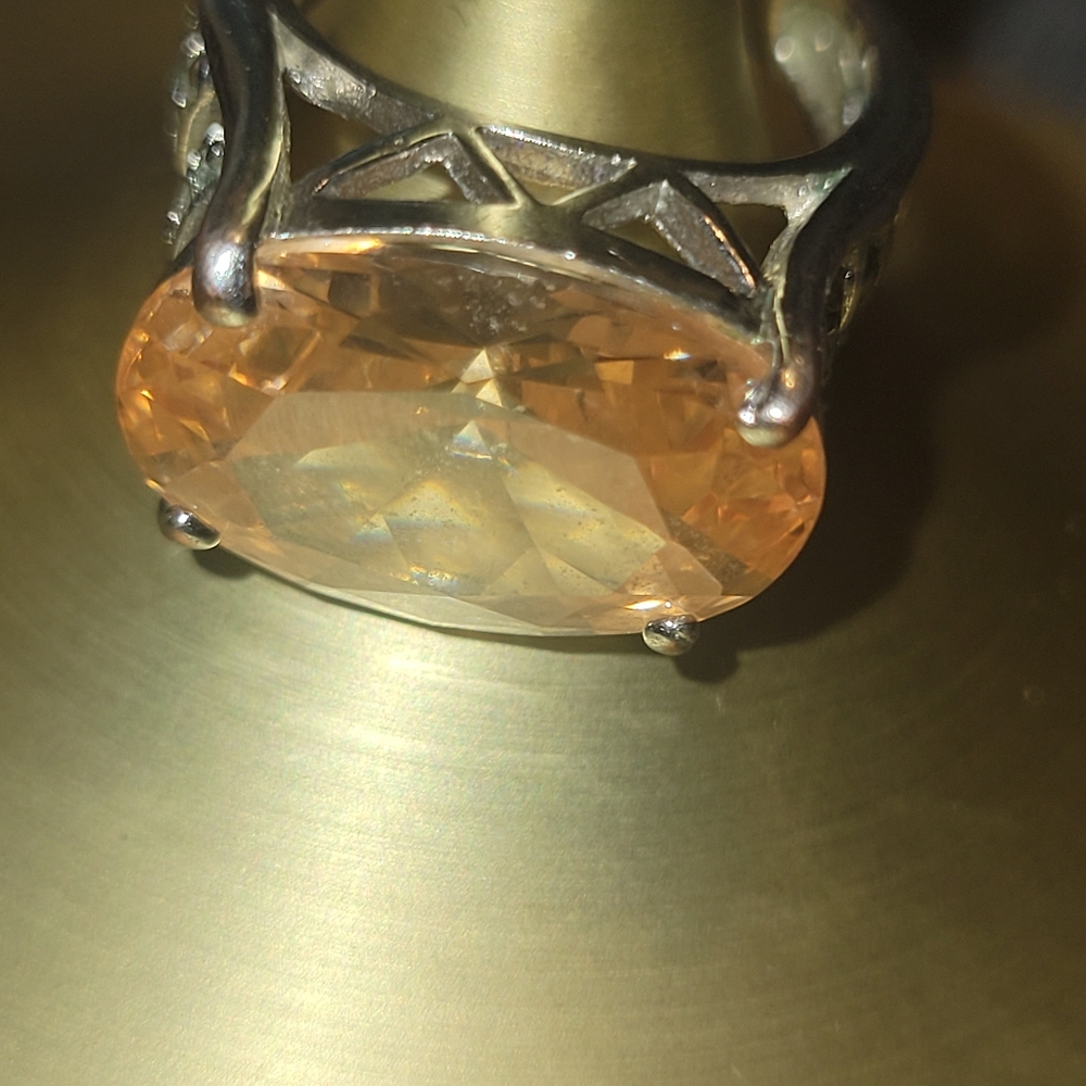 Champagne Sunset Statement Ring Size 6 - image 6